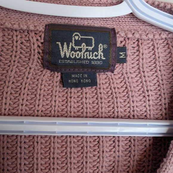 Vintage Woolrich Petal Pink Cable Knit V Neck Sweater Womens M - Picture 4 of 9